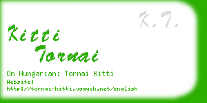 kitti tornai business card